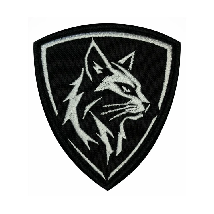 Шеврон на липучке Военный Кот, Кошка, щит, 90×80 мм