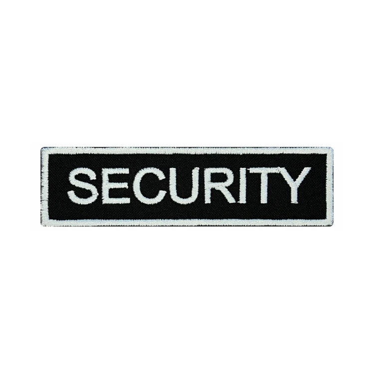 Шеврон на липучке Security, Секьюрити, черно-белый, 110×30 мм