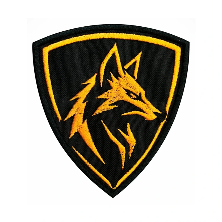 Шеврон на липучке Военный Лис, Лисица, щит, 90×80 мм