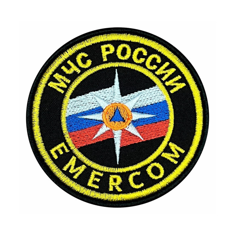Шеврон на липучке МЧС России EMERCOM, 80×80 мм